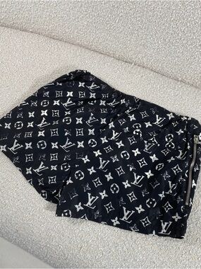 Louis Vuitton Monogram Stencil Effect Black and White Shorts